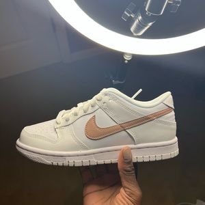 Nike Dunk Low "White/Metallic Red Bronze" Grade School Girls' Shoe